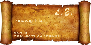Lendvay Etel névjegykártya